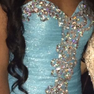 Blue Mermaid Style Prom Dress